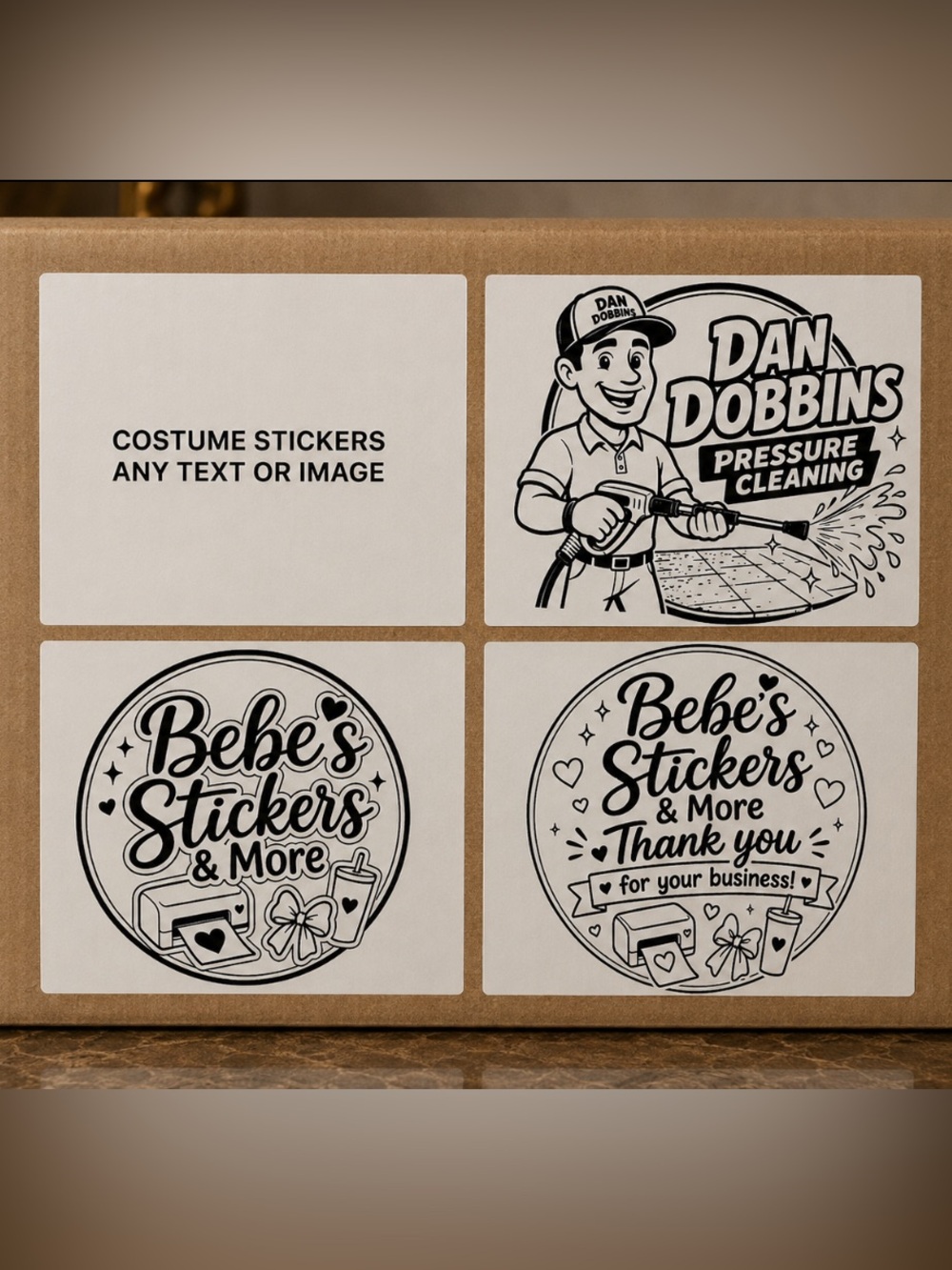 Custom Stickers- Black & White